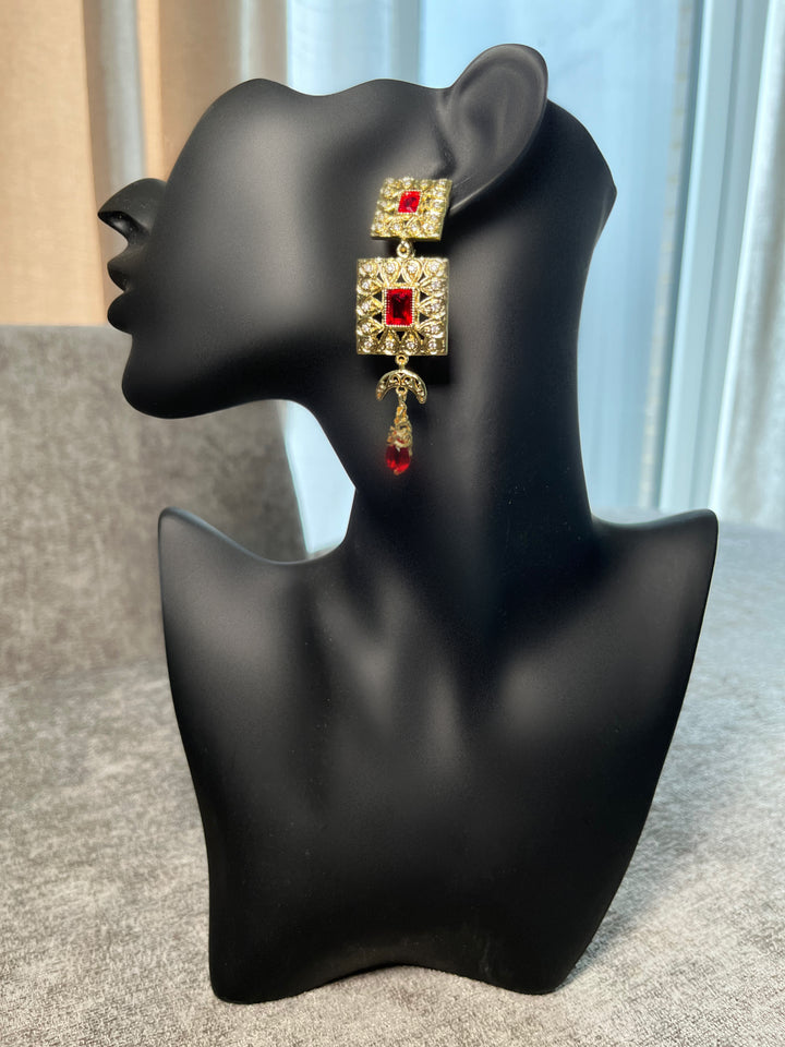 Traditional square drop earrings