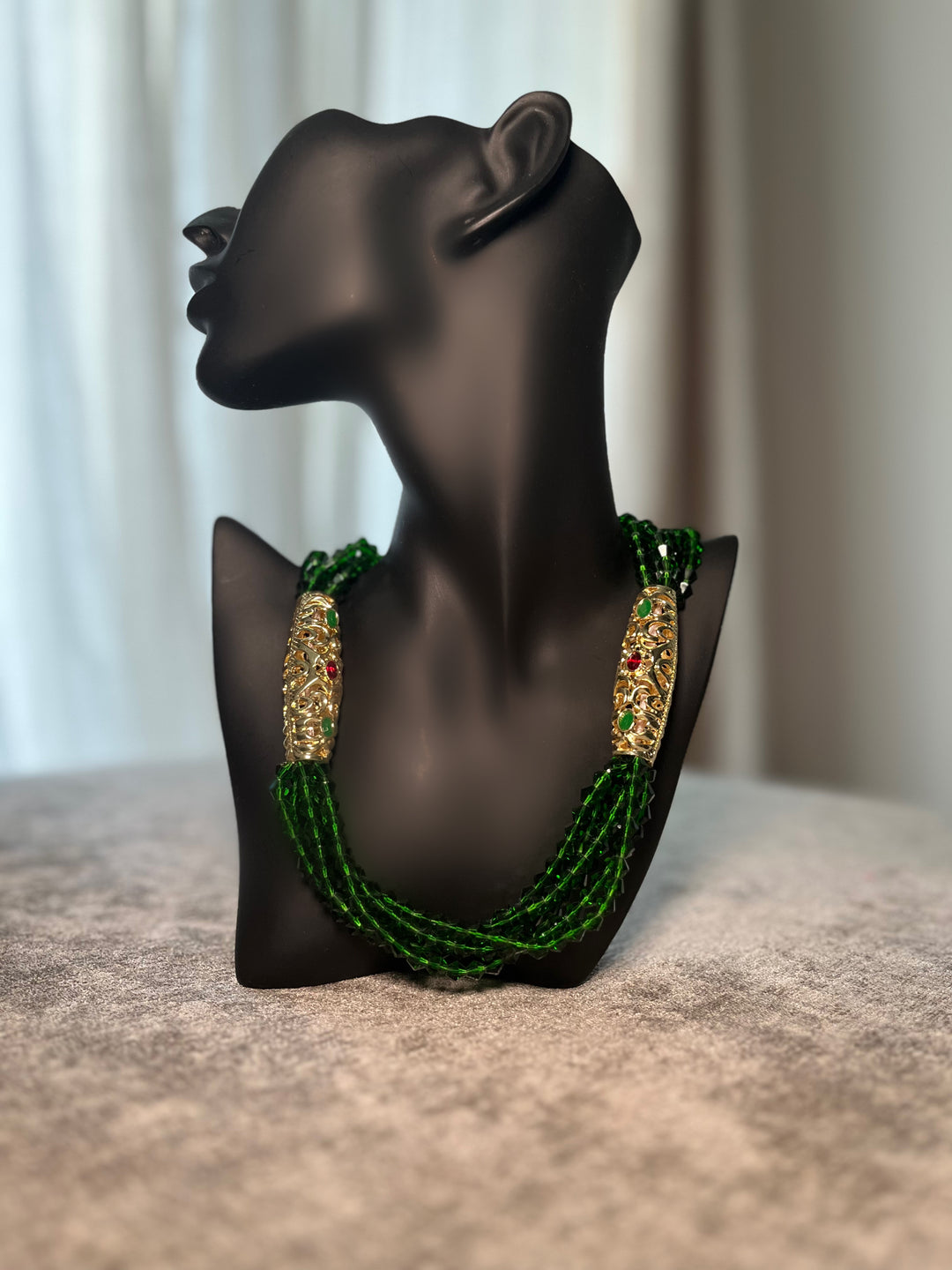 Green Moroccan beldi traditional jewellery necklace timeless elegant for sale 