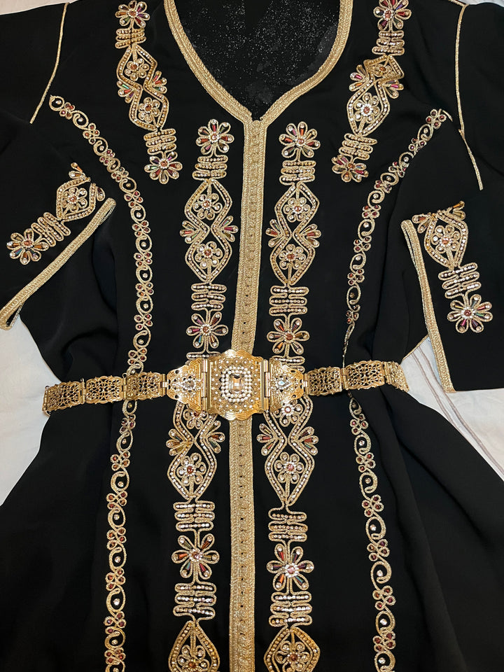 black plus size modest dress maxi  caftan elegant kaftan Moroccan for sale