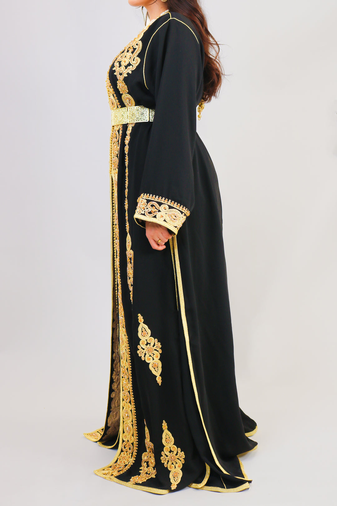 black Takeshita gold elegant Moroccan dress