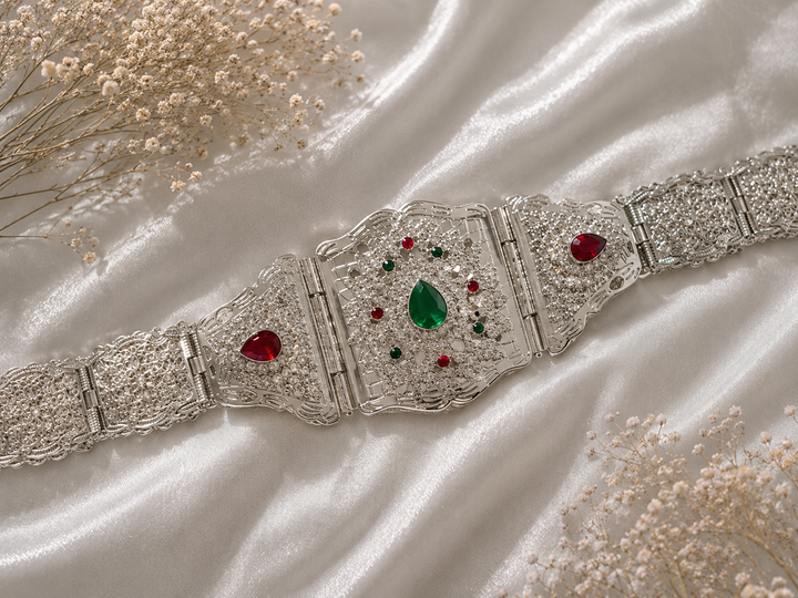 Emerald & Ruby Silver Taqlidi belt