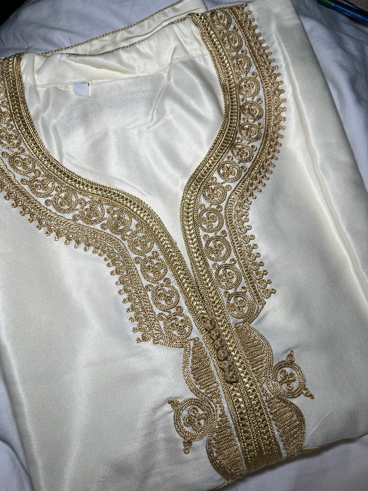 Gold and cream thobe